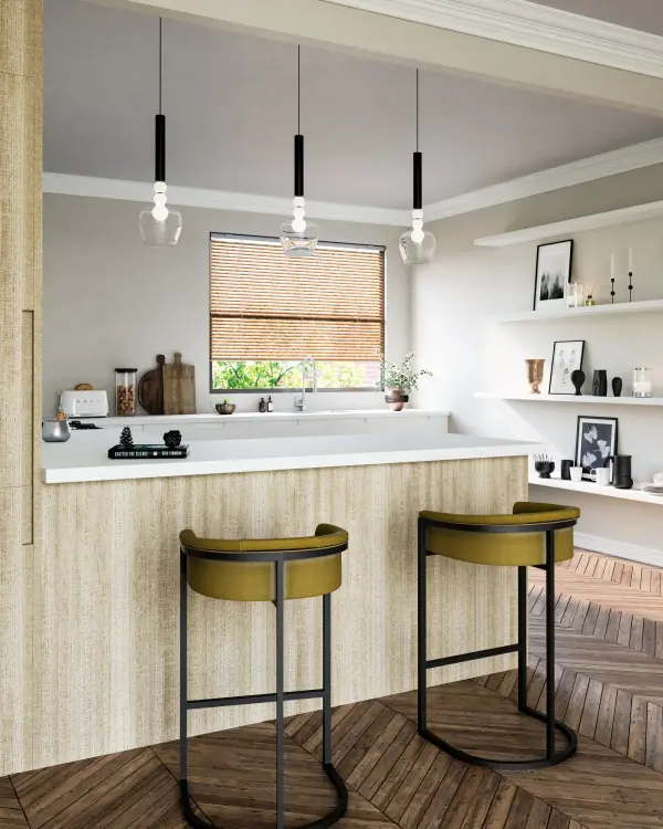 The Rise 6-inch pendant combines sleek modern aesthetics with practical integrated LED lighting. Its delicate opal sphere and clear glass shade deliver warm, ambient illumination perfect for intimate spaces. - alternate view