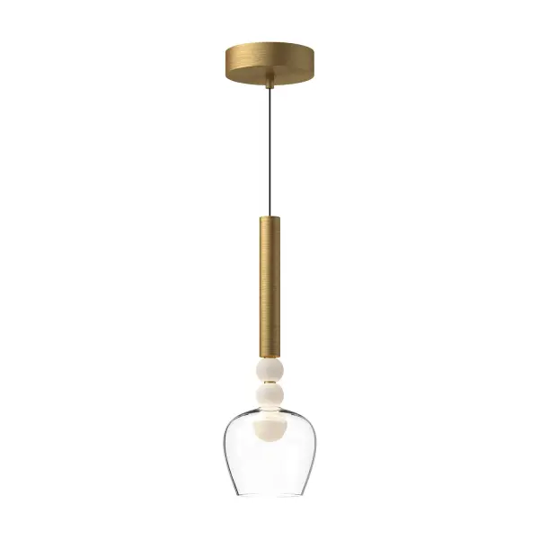 Rise 6-Inch Pendant in Brushed Gold with Clear Glass - Image 5