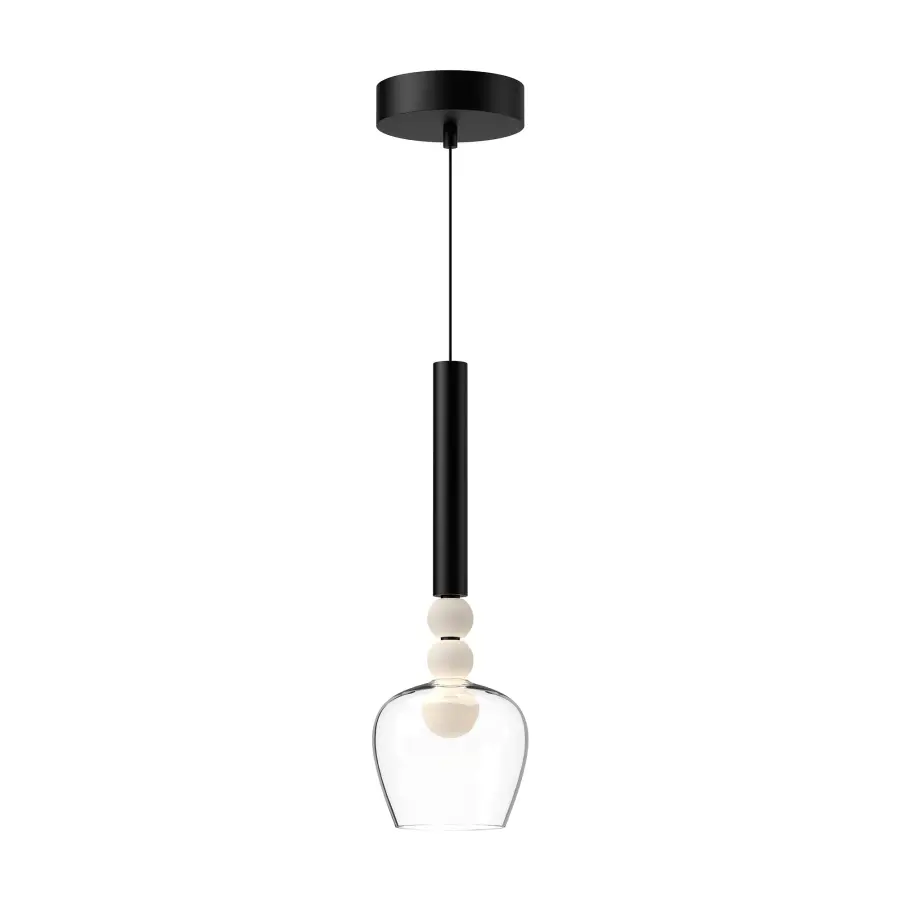 Rise 6-Inch Pendant in Brushed Gold with Clear Glass - Image 6