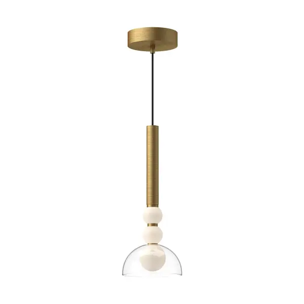 Rise 6-Inch Pendant in Brushed Gold with Clear Glass - Image 6