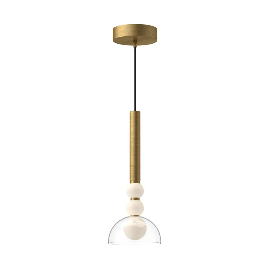 Rise 6-Inch Pendant in Brushed Gold with Clear Glass - Image 6