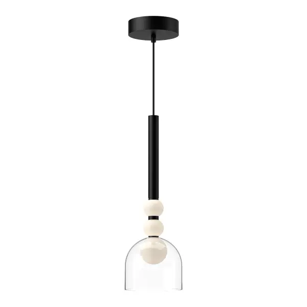 Rise 6-Inch Pendant Light in Brushed Gold with Clear Glass - Image 1