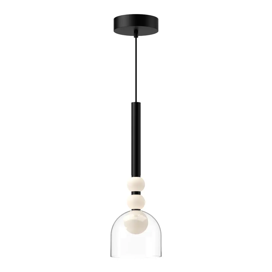 Rise 6-Inch Pendant Light in Brushed Gold with Clear Glass - Image 3
