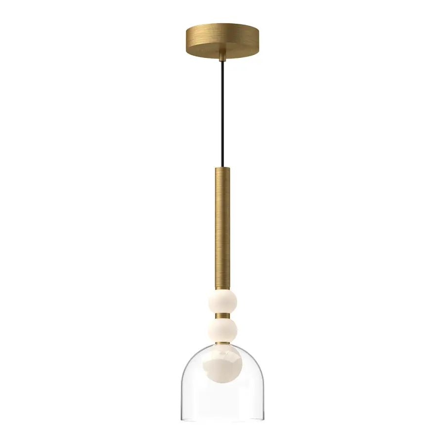 Rise 6-Inch Pendant Light in Brushed Gold with Clear Glass - Image 8