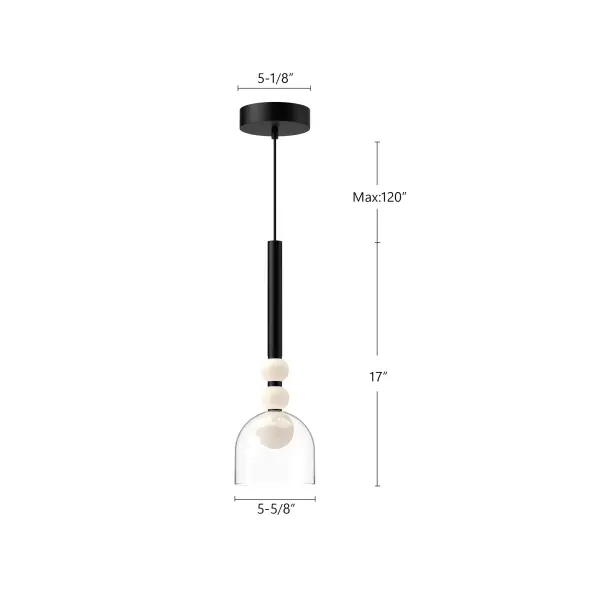 Rise 6-Inch Pendant Light in Brushed Gold with Clear Glass - Image 9
