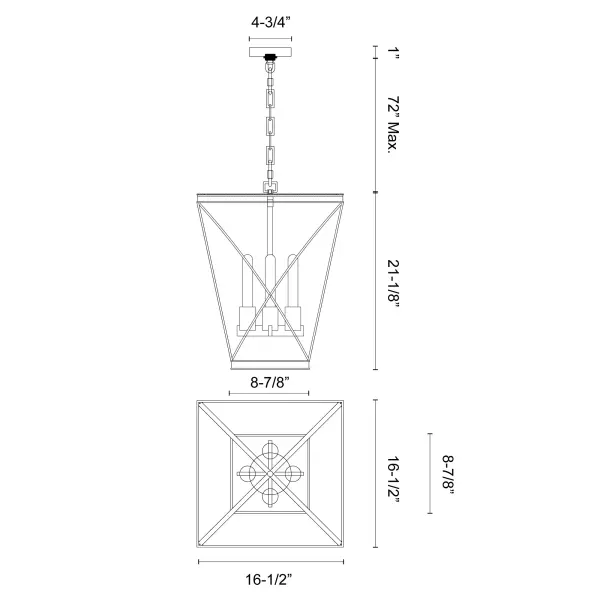 Lattice 16-Inch Pendant in Urban Bronze - Image 3