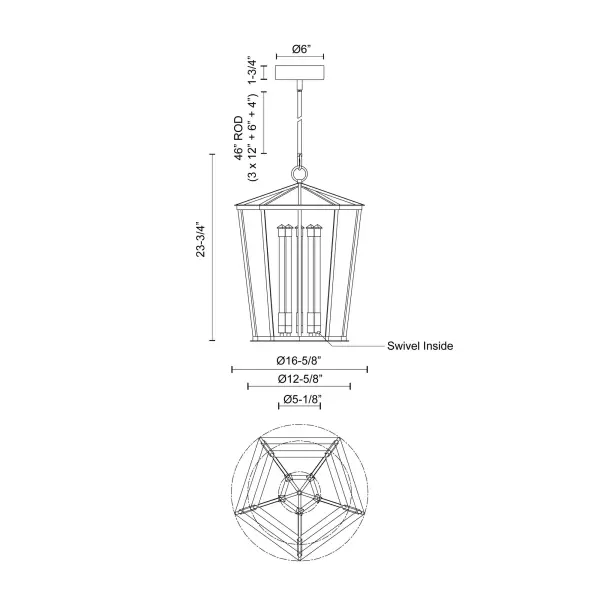 Delphine 22-Inch Pendant in Urban Bronze - Image 7