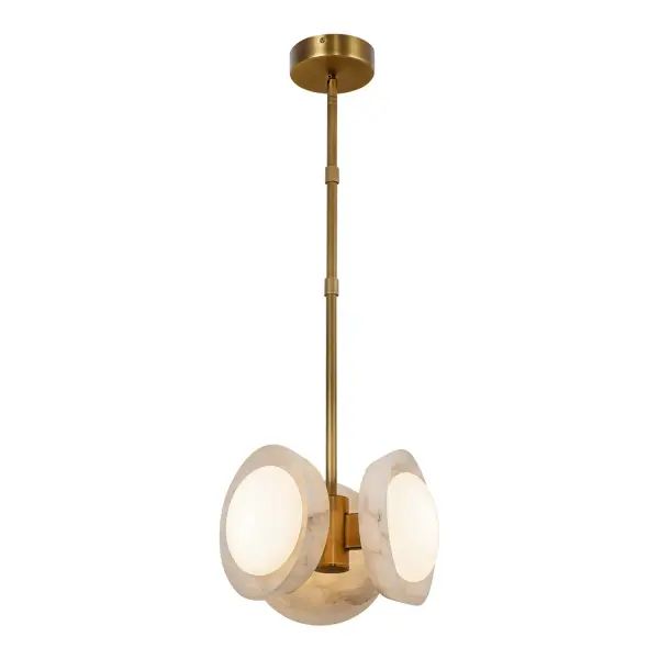 The Alonso pendant masterfully blends traditional craftsmanship with modern sensibility through its stunning alabaster shade and forged metal frame. Each piece showcases unique natural veining, creating a warm, sophisticated glow perfect for elevating kitchen islands, dining areas, and entryways.