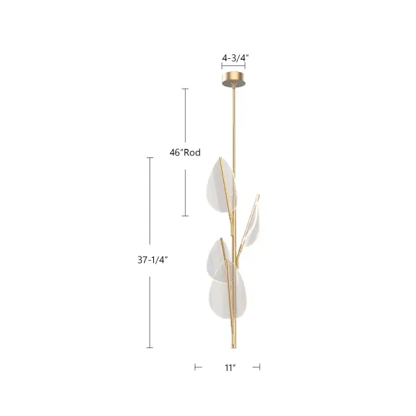Flora 4-Light Pendant in Natural Brass - Image 3