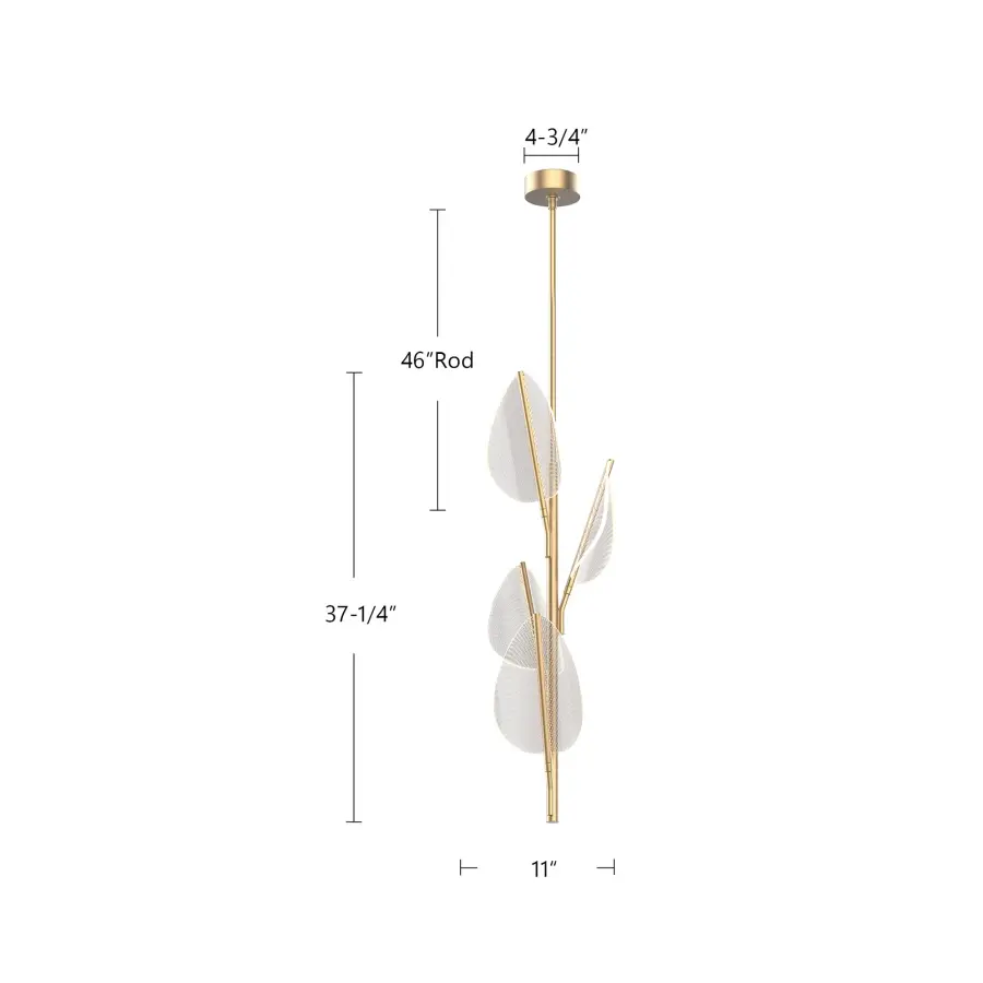 Flora 4-Light Pendant in Natural Brass - Image 3