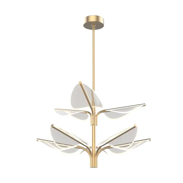 Flora 8 Head Pendant in Natural Brass - Image 1