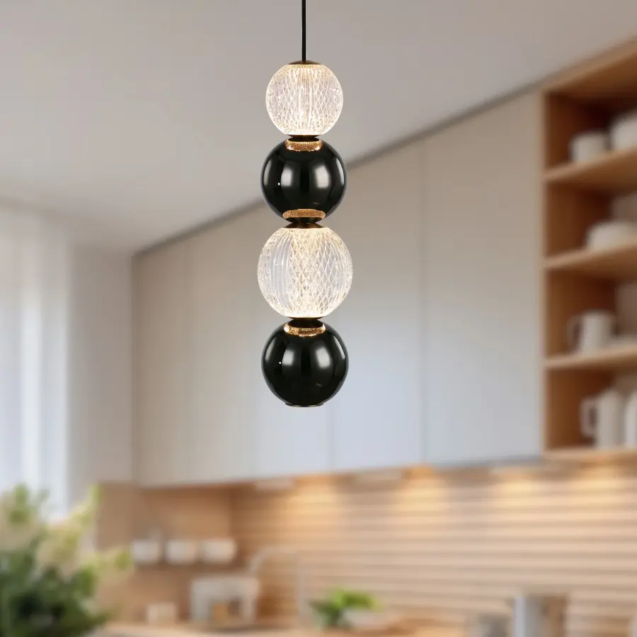 Onyx 5-Inch Pendant in Natural Brass - Image 2