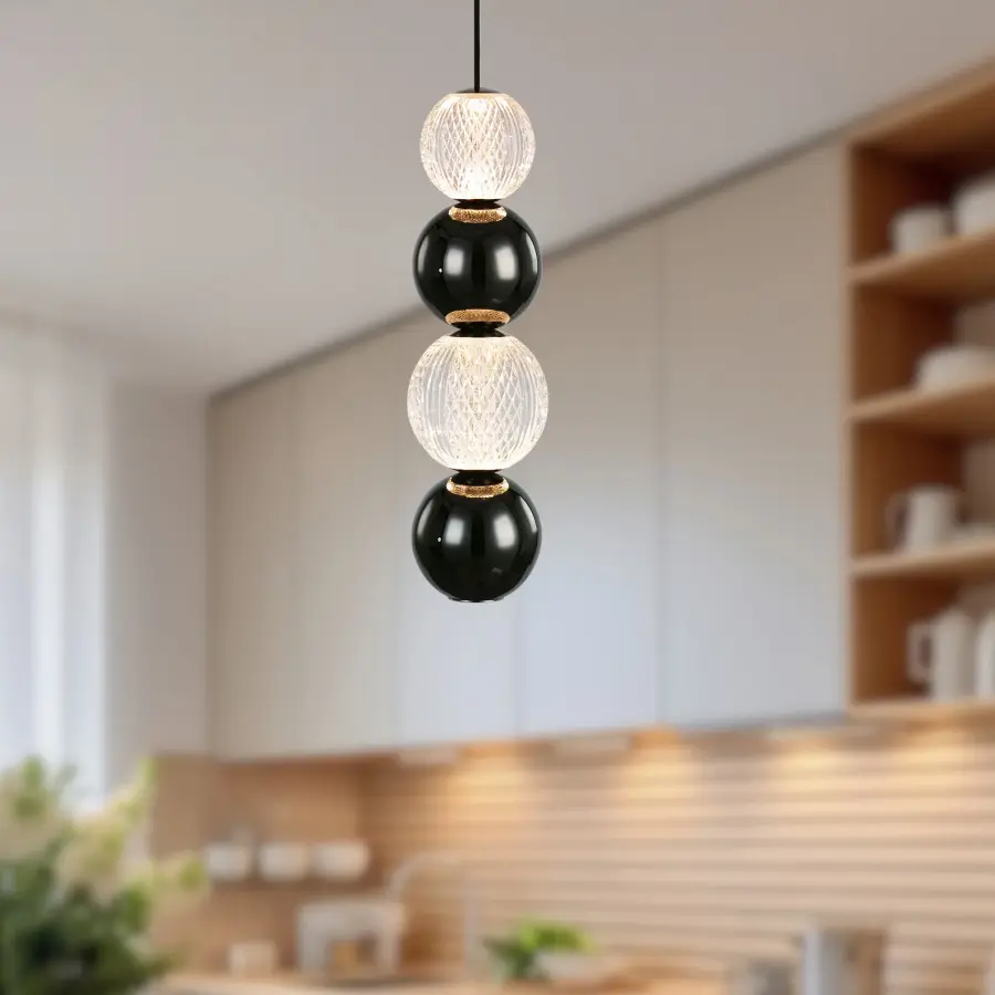 Onyx 5-Inch Pendant in Natural Brass - Image 3