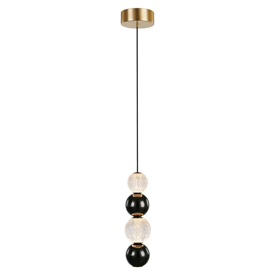 Onyx 5-Inch Pendant in Natural Brass - Image 4
