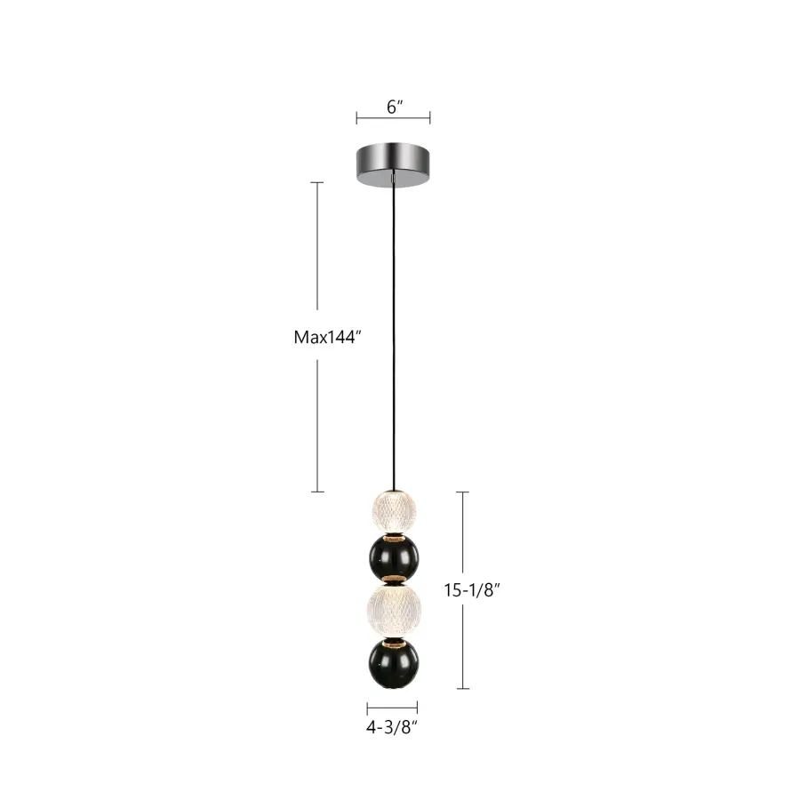 Onyx 5-Inch Pendant in Natural Brass - Image 5