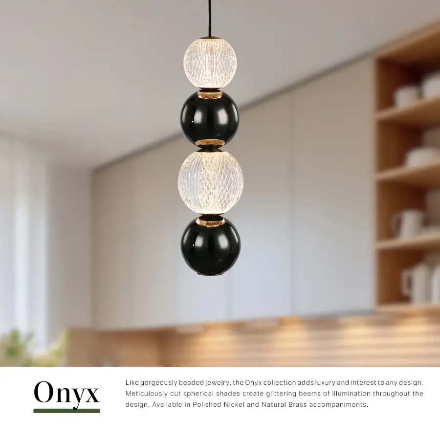 Onyx 5-Inch Pendant in Natural Brass - Image 8