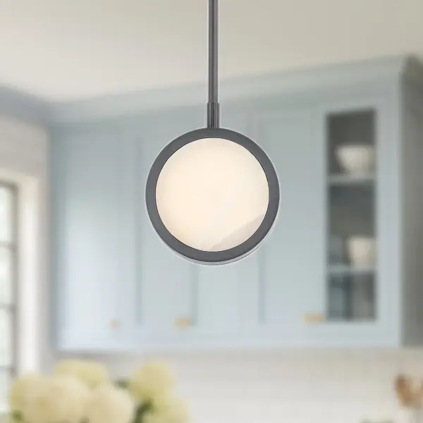 Blanco 6-Inch Pendant in Urban Bronze with Alabaster - Image 2