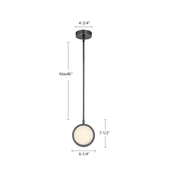 Blanco 6-Inch Pendant in Urban Bronze with Alabaster - Image 3