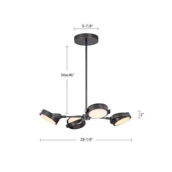 Blanco 28-Inch Pendant in Urban Bronze with Alabaster - Image 5