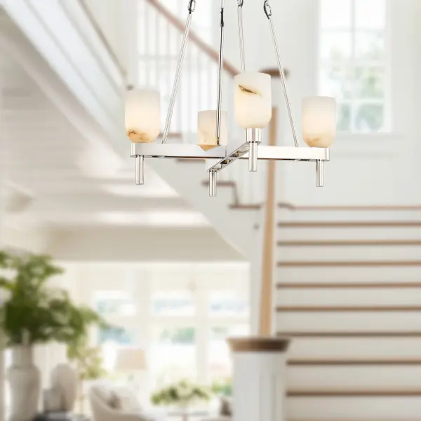 Lucian 22-Inch Pendant in Urban Bronze with Alabaster Shade - Image 2