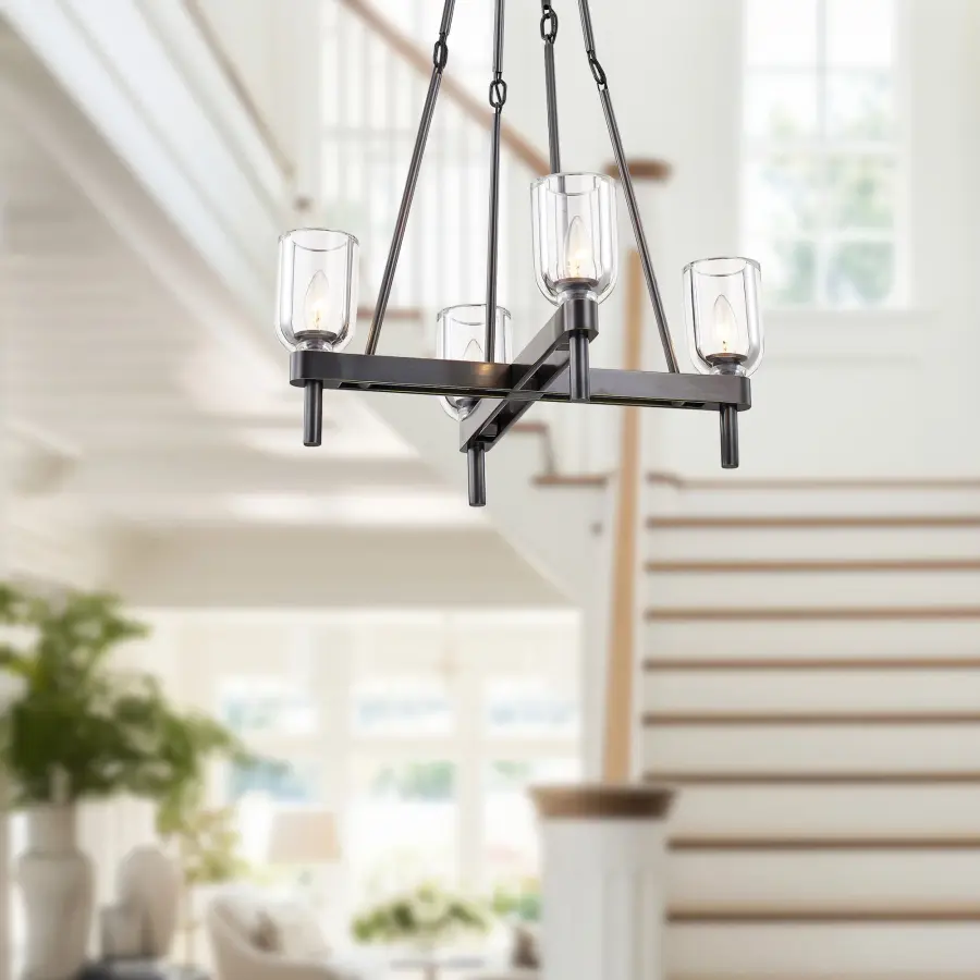 Lucian 22-Inch Pendant in Urban Bronze with Alabaster Shade - Image 4