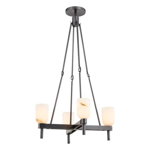 Lucian 22-Inch Pendant in Urban Bronze with Alabaster Shade - Image 10