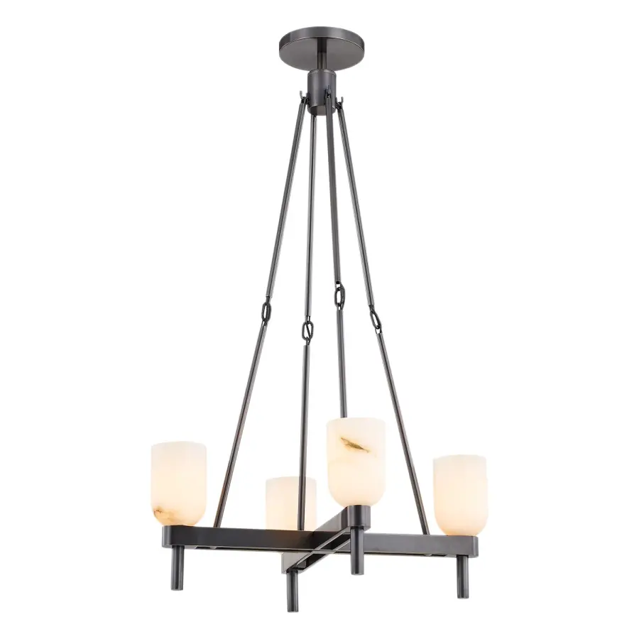 Lucian 22-Inch Pendant in Urban Bronze with Alabaster Shade - Image 10