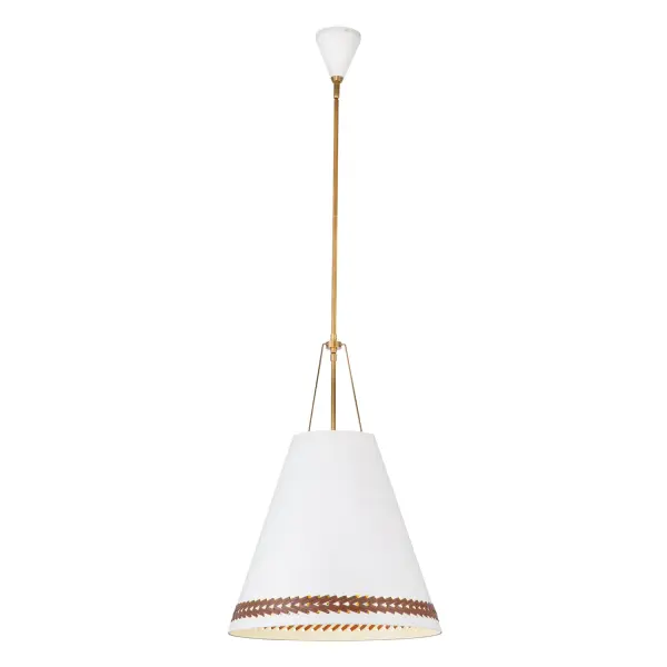 Brickell 20-Inch Pendant in Matte Black with Hazelnut Leather - Image 1