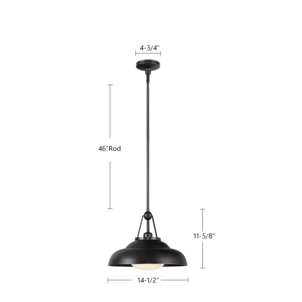 Palmetto 14-Inch Pendant in Polished Brass with Glossy Opal Shade - Image 11