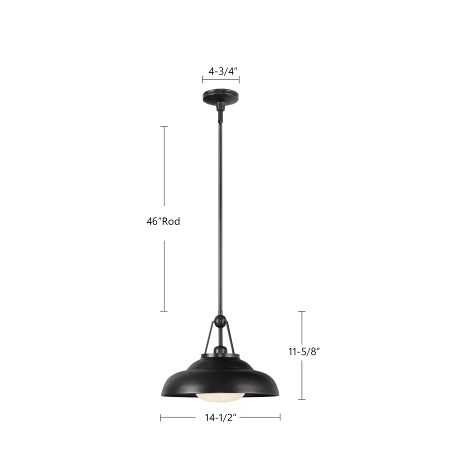 Palmetto 14-Inch Pendant in Urban Bronze with Glossy Opal Shade - Image 11