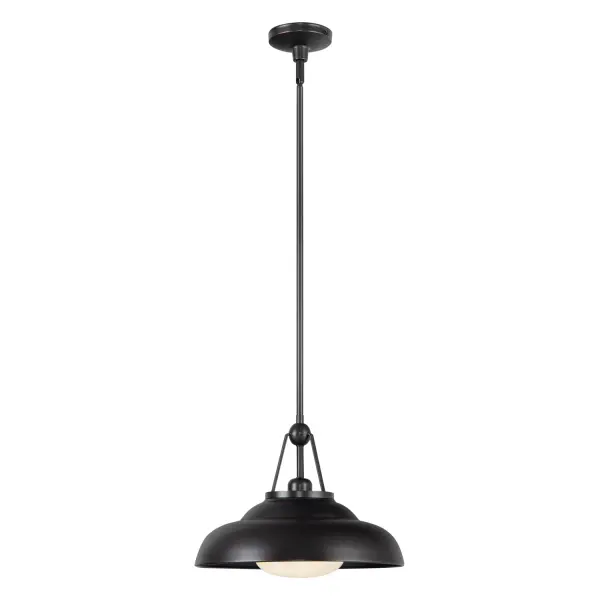 Palmetto 14-Inch Pendant in Polished Brass with Glossy Opal Shade - Image 7