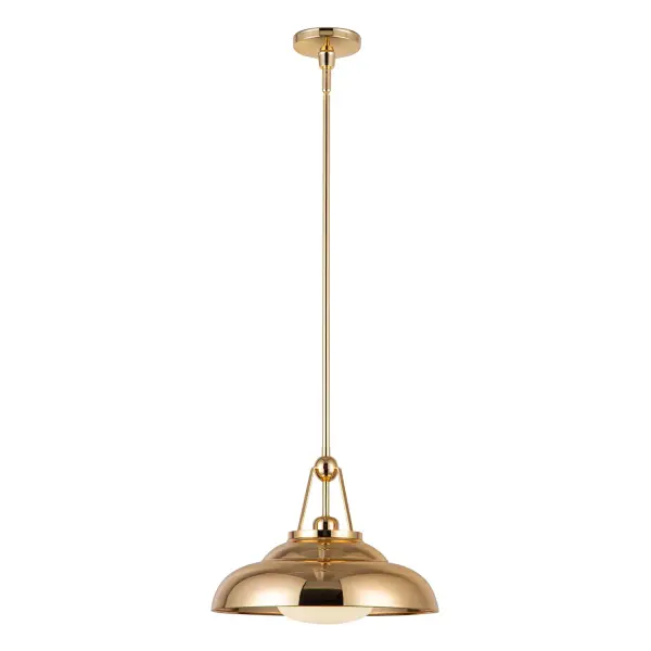 Palmetto 14-Inch Pendant in Polished Brass with Glossy Opal Shade - Image 9
