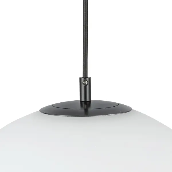Marco 12" Matte Black Pendant with Opal Glass - Image 3