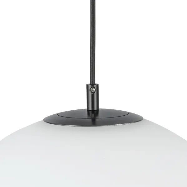 Marco 16" Matte Black Pendant with Opal Glass - Image 3