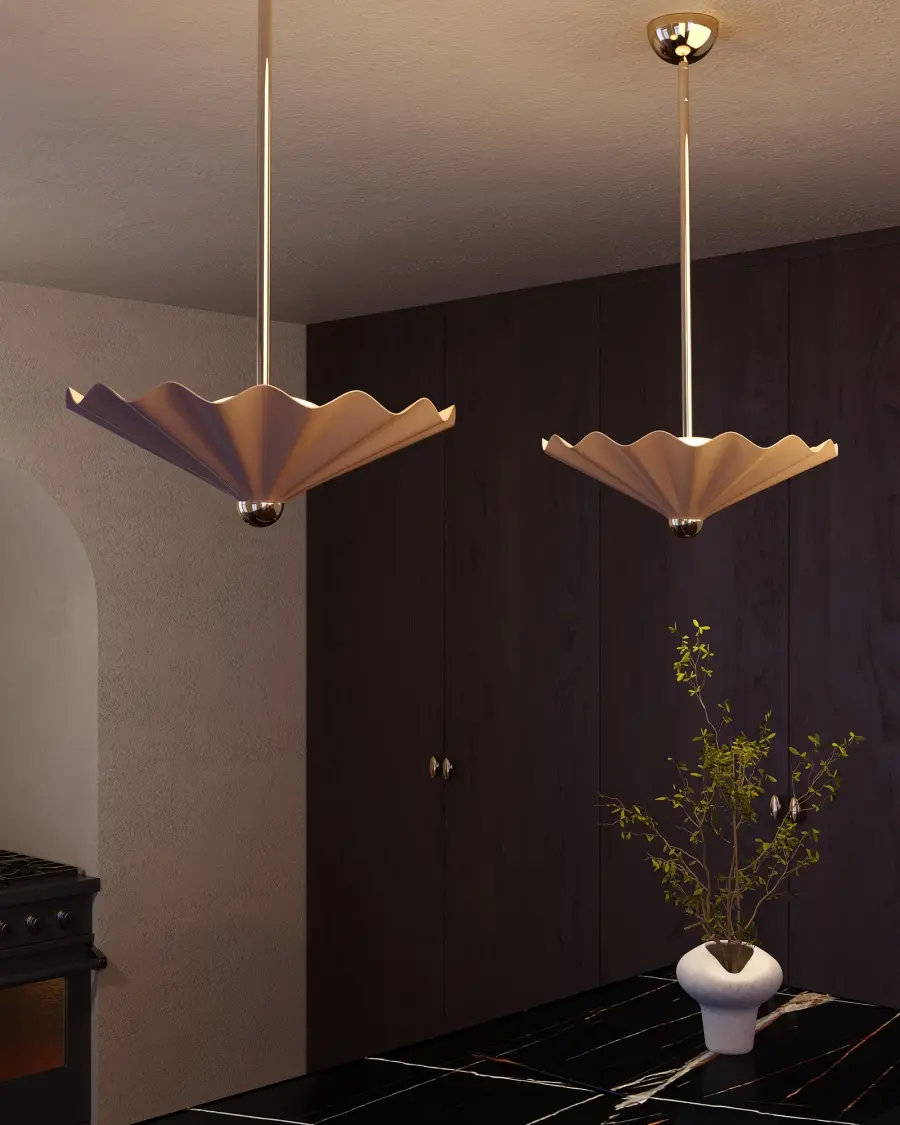Furrow 25-Inch Pendant in Burgundy - Image 5