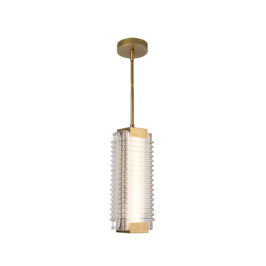 Alai 16-Inch Ribbed Glass Pendant - Image 1