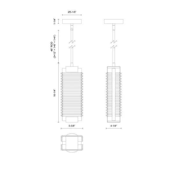 Alai 16-Inch Ribbed Glass Pendant - Image 11
