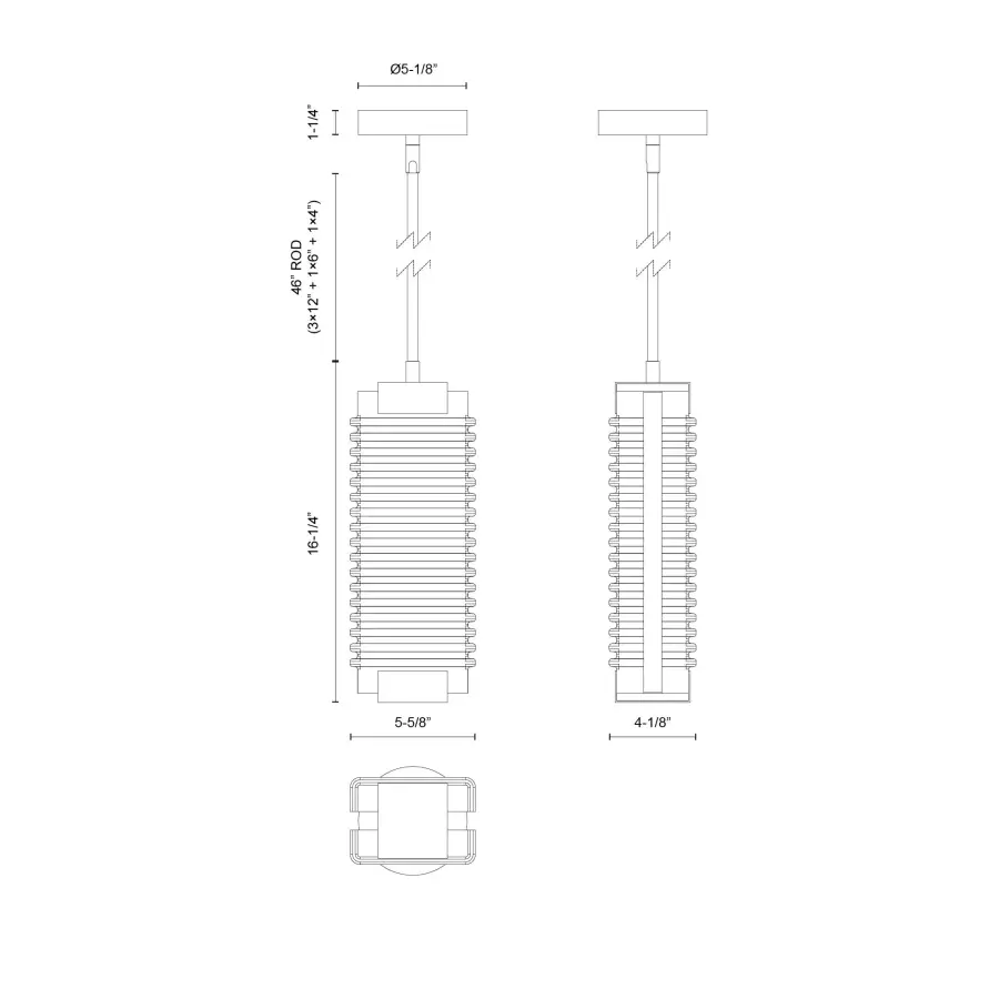 Alai 16-Inch Ribbed Glass Pendant - Image 11