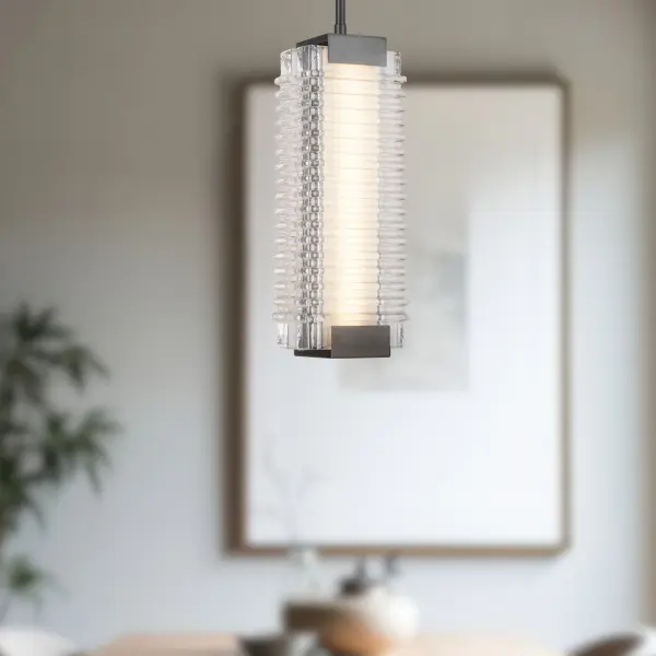 Alai 16-Inch Ribbed Glass Pendant - Image 3