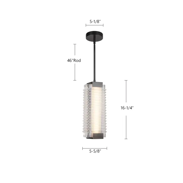 Alai 16-Inch Ribbed Glass Pendant - Image 10