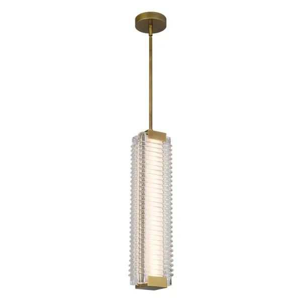 Alai 24-Inch Ribbed Glass Pendant - Image 1