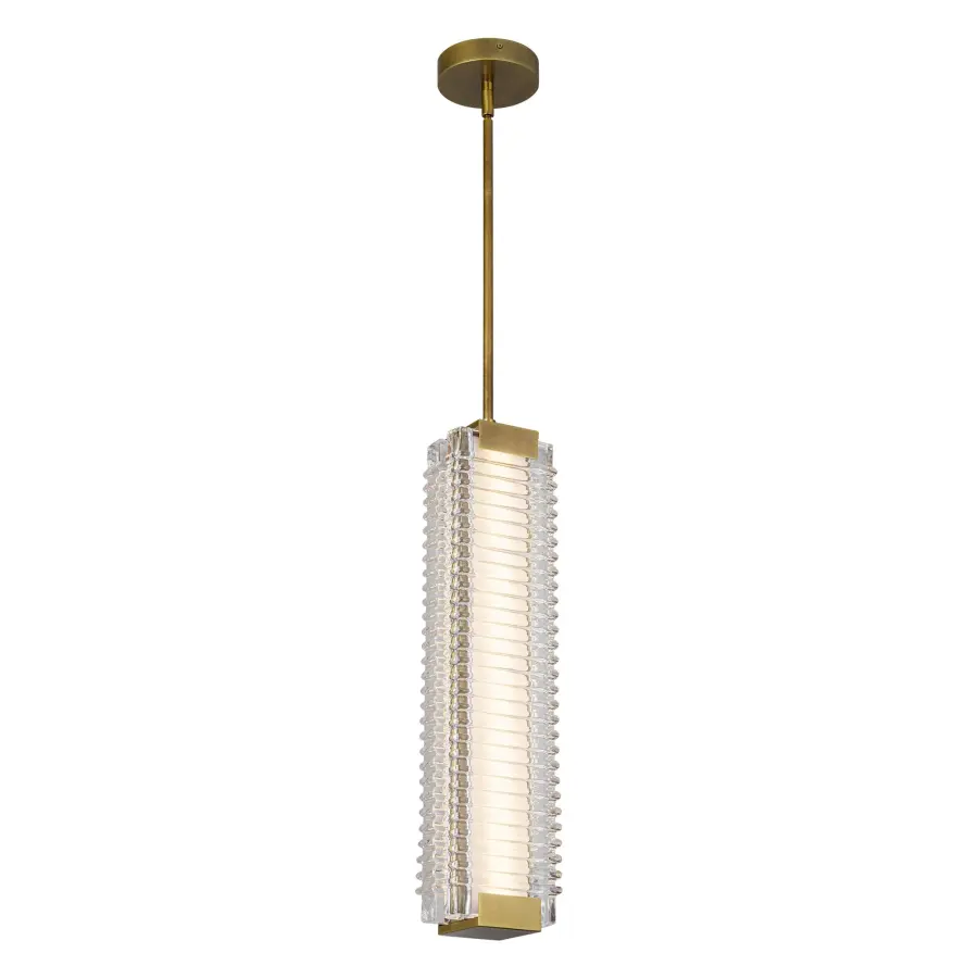 Alai 24-Inch Ribbed Glass Pendant - Image 1