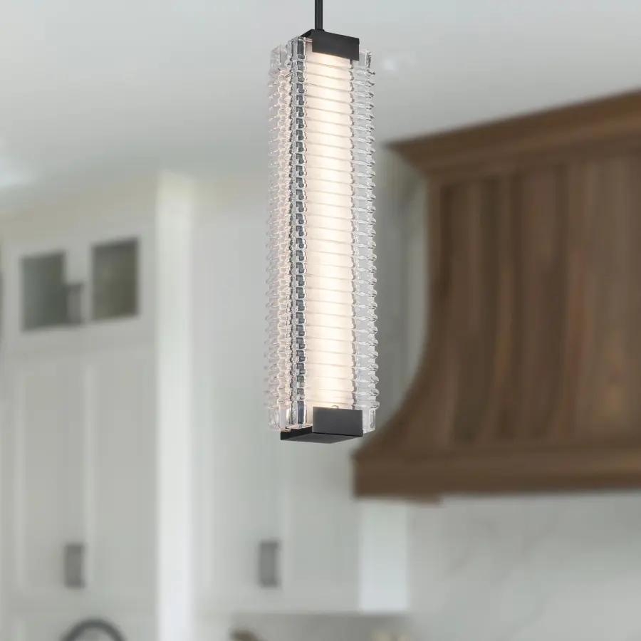 Alai 24-Inch Ribbed Glass Pendant - Image 2