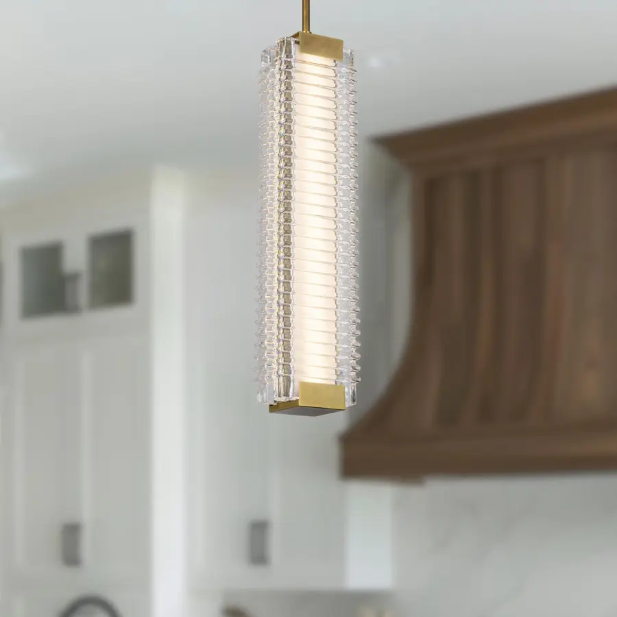 Alai 24-Inch Ribbed Glass Pendant - Image 3