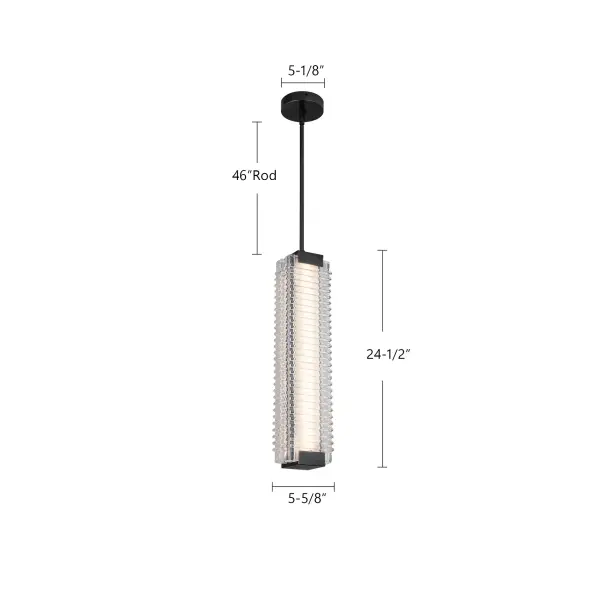 Alai 24-Inch Ribbed Glass Pendant - Image 9