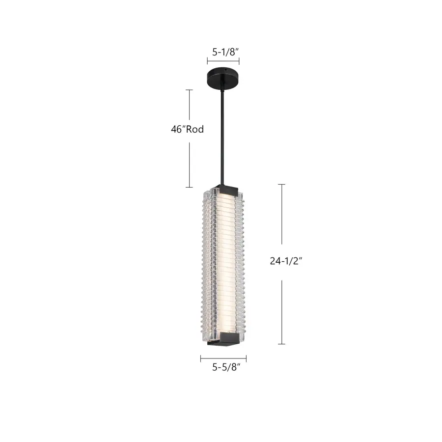 Alai 24-Inch Ribbed Glass Pendant - Image 9