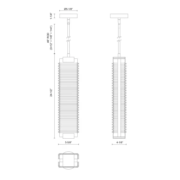 Alai 24-Inch Ribbed Glass Pendant - Image 10
