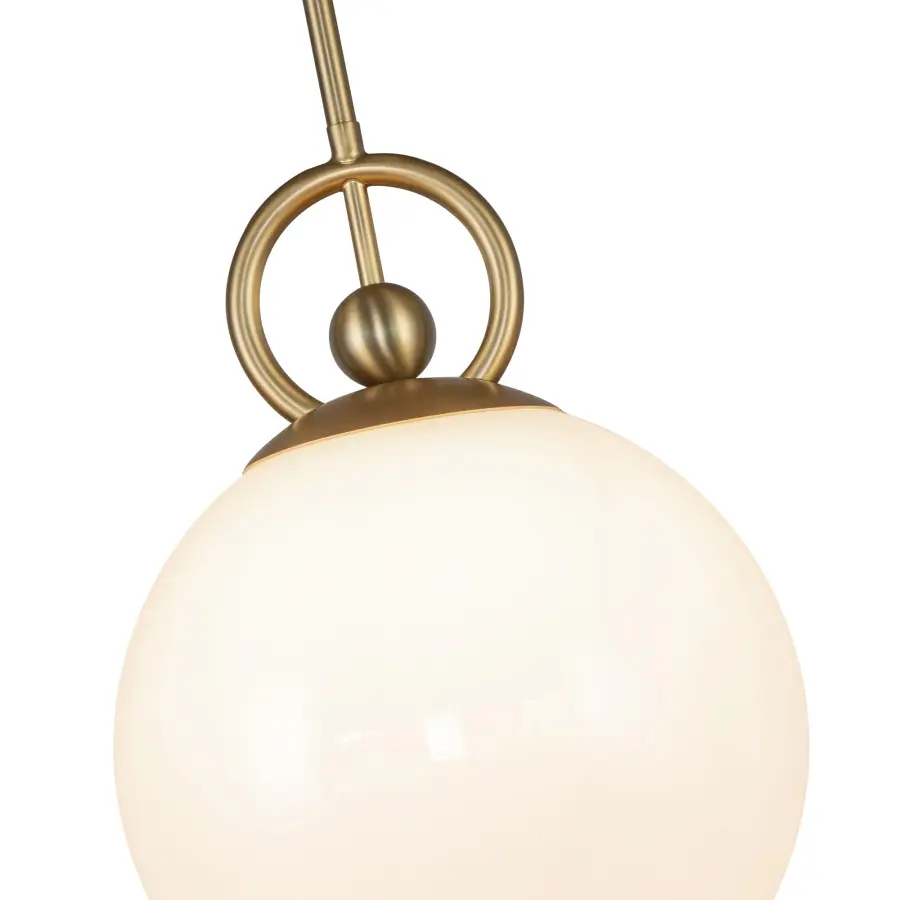 Fiore 10-Inch Pendant Light in Matte Black with Glossy Opal Glass - Image 12