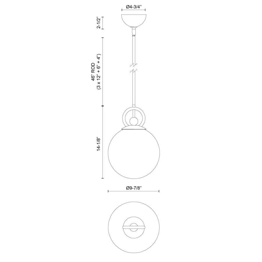 Fiore 10-Inch Pendant Light in Matte Black with Glossy Opal Glass - Image 14