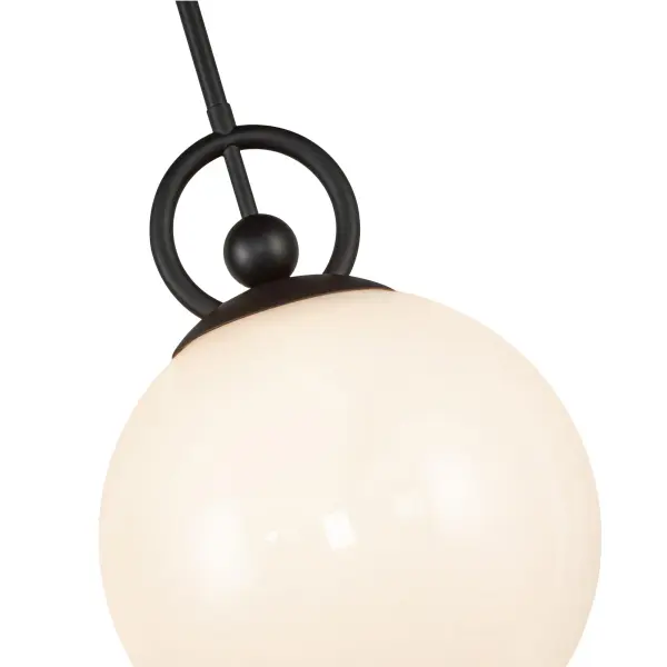 Fiore 10-Inch Pendant Light in Matte Black with Glossy Opal Glass - Image 7